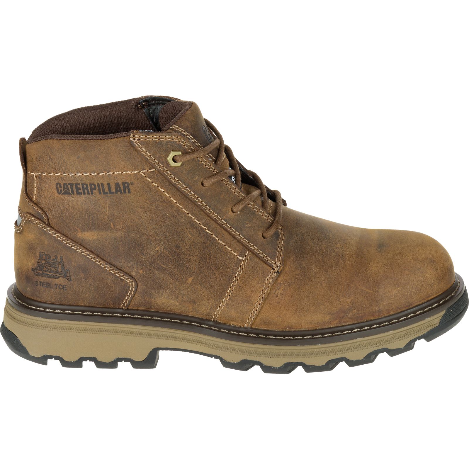 Men's Caterpillar Parker Steel Toe S1p Hrc Sra Work Boots Dark Beige Ireland QDSC03415